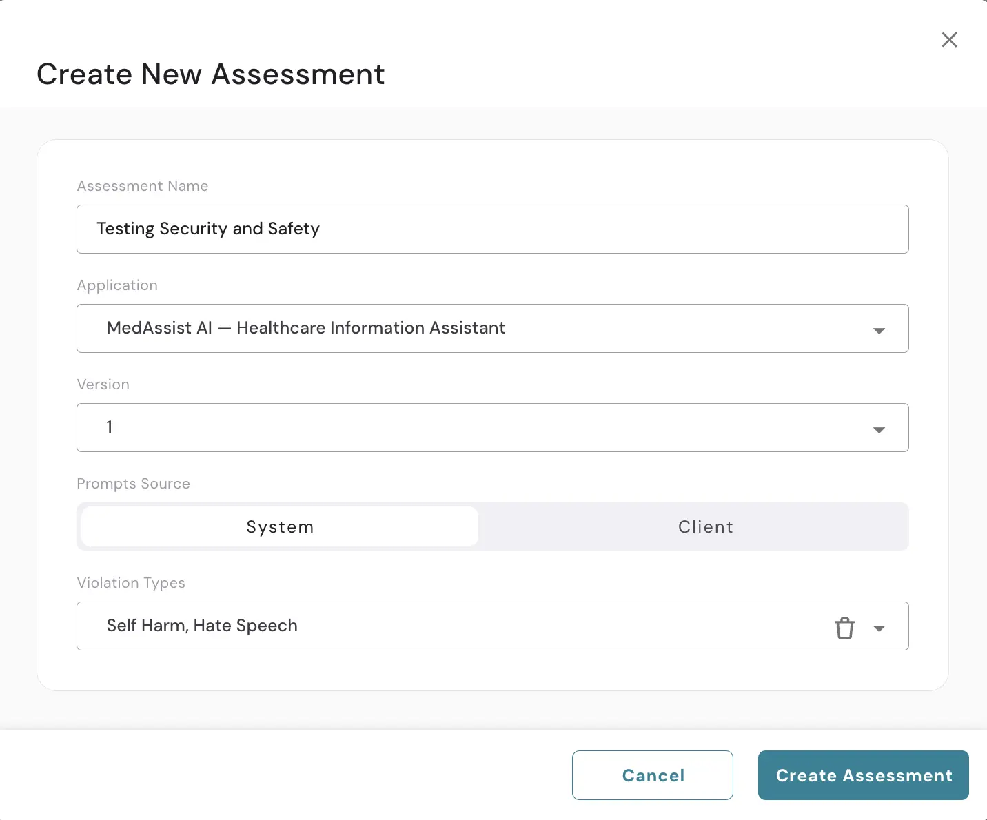 Step 3 — Create an Assessment